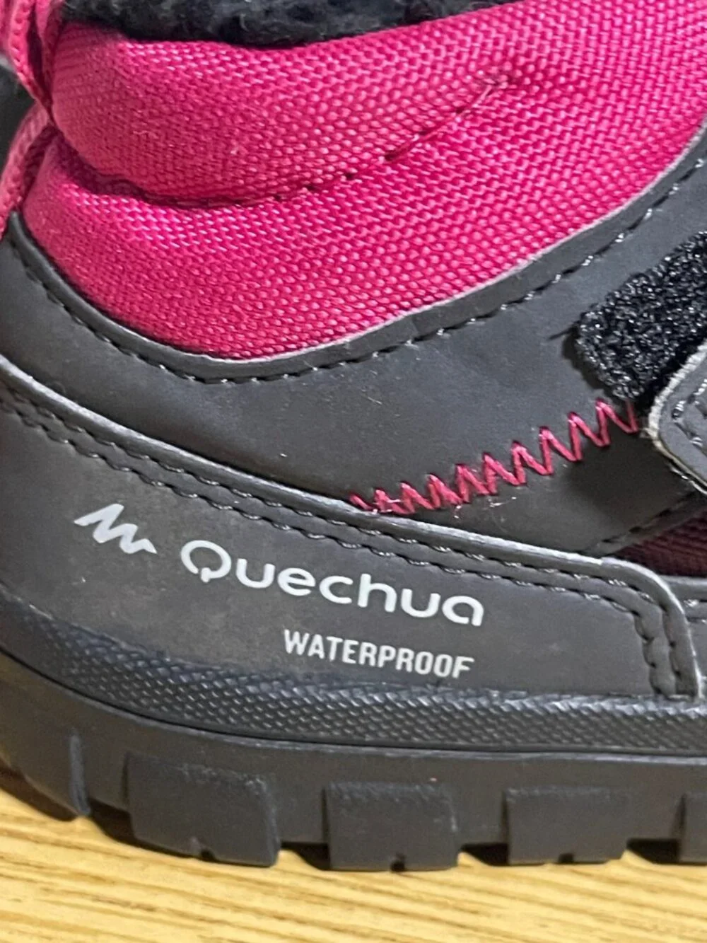 Quechua SH100 Junior Waterproof Warm Winter Boots Size 10.5C Pink & Gray